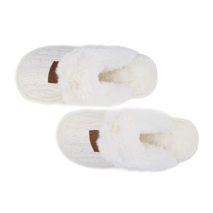 Venta caliente invierno cálido cassimere tejido interior zapatillas felpa hogar/casa mujeres zapatillas para mujer - Product Image 4