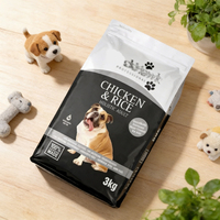 Sac d'emballage alimentaire personnalisé de 5 kg, 10 kg, 15 kg, 20 kg, avec fermeture éclair, pour nourriture pour chiens et chats, en aluminium, à fond plat, pour aliments pour animaux de compagnie