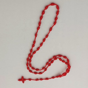 Collier à breloques en forme de <span class=keywords><strong>croix</strong></span>, fait main, en stock, <span class=keywords><strong>vente</strong></span> chaude, mélange de couleurs, réglable, pas cher - Product Image 4