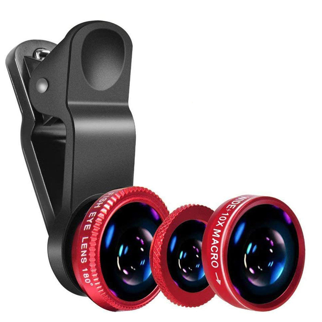 Mobile Phone Lens 3 In1 Kit Universal Clip Smartphone Camera Lenses Wide Angle Macro Fish Eye for Smartphone