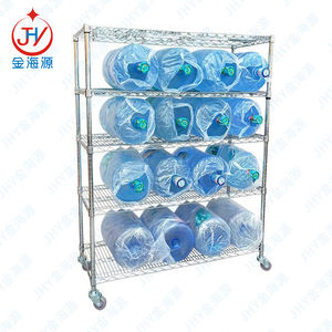 Étagère de cuisine 60 "L X 21" P X 87 "H Unité de rangement à 5 étagères chromées argent étagère en fil métallique <span class=keywords><strong>sur</strong></span> roulettes - Product Image 5