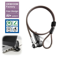 Verrou de sécurité pour ordinateur portable, nano-slot ultra-fin, clé maîtresse, mot de passe, câble en acier durable, robuste, antivol, pour tablette PC HP Lenovo