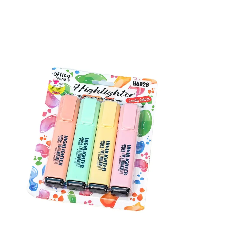 Produtos do papelaria da escola do escritório etiqueta privada fluorescente colorido conjunto iluminador caneta