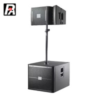 Système de haut-parleurs en ligne PA VRX-932 en bois - Son surround sans fil haute puissance 2000W, commande vocale, montage au sol en alliage d'aluminium