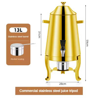 Distributeur d'eau chaude commercial pour buffet distributeur de lait thermos à thé urne à café en acier inoxydable cuivre doré