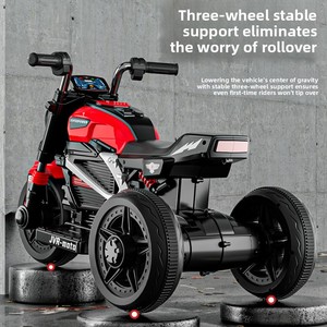 Motocicleta Eléctrica <span class=keywords><strong>de</strong></span> Tres Ruedas para Niños, con Control Remoto, Recargable, <span class=keywords><strong>de</strong></span> Plástico, con Luces y Música, Juguete para Bebés - Product Image 5
