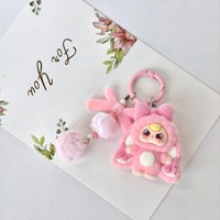 Mini Llavero de PVC con Forma de Conejita Adorable, Colgante de Resina con Acabado Flocado para Teléfono Móvil, Bolso, Accesorios DIY