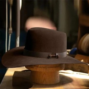 Chapeau de cowboy en laine orange à large bord unisexe pour l'extérieur printemps automne décontracté 56-58CM - Product Image 3