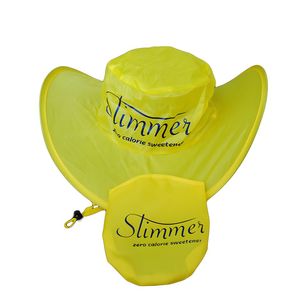 Topi Bucket nilon lipat 190T, dengan kantong harga pabrik uniseks Logo kustom pesta merah muda ungu hitam kuning hijau Bisnis - Product Image 5