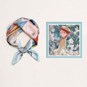 Pañuelo de Seda Elegante de Lujo para Mujer, Pañuelos Delgados de Satén de Seda para Verano, 70*70CM, Pañuelo de Seda para el Cabello - Product Image 4