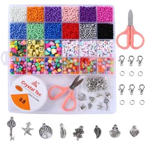 Kit de Joyería DIY: Set de Cuentas de Letras Surtidas con Cordón Elástico y Cierres de Langosta para Hacer Pulseras de la Amistad - Product Image 2
