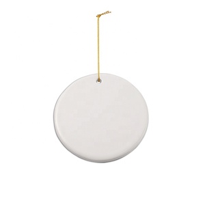 Promotional Customized Logo <strong>Ceramic</strong> Xmas Tree DIY Photo Circle Hanging Charm Sublimation <strong>Blank</strong> Round Christmas <strong>Ornament</strong> - Product Image 2