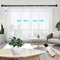 Kit de Tringles à Rideaux Motorisées à Batterie pour Maison Connectée, Compatibles Alexa, Pôles de Rideaux Automatiques