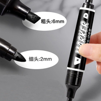 Stylo à double pointe 6MM, pinceau oblique large pour écrire sur papier, marqueur permanent à l'huile imperméable et non décolorant