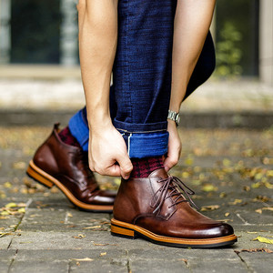 Botas de Couro Genuíno para Homens, Cano Baixo, Clássicas, Confortáveis, Leves e Respiráveis, Botas para Outono, Primavera e Verão - Product Image 5