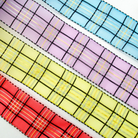 Rubans Gordon en nylon et polyester, ruban en organza à grille de 3,8 cm, 12 couleurs en stock, rubans en organza transparents pour la décoration de chapeaux DIY