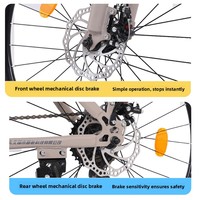 Vélo de montagne pour hommes adultes, modèle à freins à disque doubles, 21-24 vitesses, cadre en acier à haute teneur en carbone, absorption des chocs, tout-terrain, pour adolescents