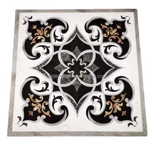 Piastrelle Decorative modello di pavimentazione all'ingrosso pavimento a buon mercato marmo medaglione pavimento modello waterjet marmo intarsio design per villa