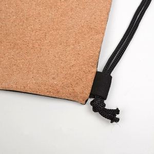 Eco-Friendly <b>Drawstring</b> Backpack Casual Cotton <b>Canvas</b> <b>Drawstring</b> <b>Bag</b> with Wood Grain Fabric Base for Shopping &Travel & Gym - Product Image 5