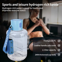 Meilleure Vente : Bouteille d'Eau Hydrogénée Sûre et Saine de 1,5 L Grande Capacité, 1200 mAh, Électrolyse Rapide en 5 Minutes, Tasse à Hydrogène pour Entraînement en Extérieur