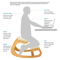 Chaise ergonomique de bureau à genoux, chaise à bascule, tabouret pliant en bois de bambou pour la maison, le bureau, siège correcteur de Posture pour le soutien du dos