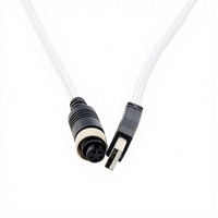 Kabel Data USB Kepang Nilon Khusus GX12 GX16 5PIN AVIATION Female ke USB Type A Male Plug Aksesori Video Game untuk Komputer