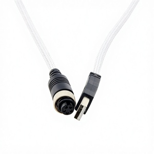 สายดาต้าไนลอนถักเปียปรับแต่งได้ GX12 GX16 5PIN การบินหญิงไปยัง USB ประเภทปลั๊กตัวผู้อุปกรณ์วิดีโอเกมสำหรับคอมพิวเตอร์ - Product Image 1