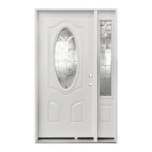 Porte battante <span class=keywords><strong>en</strong></span> acier prémontée Offre Spéciale design moderne avec <span class=keywords><strong>petit</strong></span> <span class=keywords><strong>verre</strong></span> ovale pour usage domestique - Product Image 1