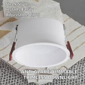 Plafonnier LED encastré moderne en aluminium blanc avec clips à ressort rouges, découpe de 90 mm, indice de protection IP33, pour maison et bureau, IRC95, garantie 3 ans - Product Image 3