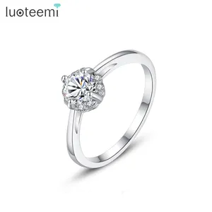 LUOTEEMI New CZ Micro Matching Cute Engagement Fashion Fancy Diamond For Woman Popular Ring