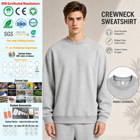 Sweat-shirt à col rond en molleton épais pour homme, hiver, brodé, imprimé, sérigraphié, logo personnalisé, uni, vierge, coupe oversize, décontracté