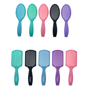Customize logo hair brush Hollowed-out scalp massage comb hair brush ABS Detangling Vent Shower Hair Brush