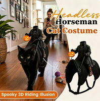 Tenue pour animaux de compagnie Spooky Pumpkin Rider, Costume de cavalier noir, Fournitures pour Halloween, mariages, fêtes, Cadeaux, Souvenirs, Articles de collection