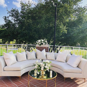 Penjualan laris <span class=keywords><strong>Sofa</strong></span> bagian Modular kain gulung beludru lengkung Modern mewah baja tahan karat untuk Hotel pesta pernikahan - Product Image 1