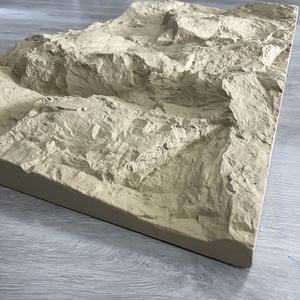 كسوة حائط خارجية للفنادق والمقاهي والفيلات الفاخرة الحديثة ، تصميم مموج ثلاثي الأبعاد ، سطح محكم متين ، لوح حائط صخري من البولي يوريثين - Product Image 1