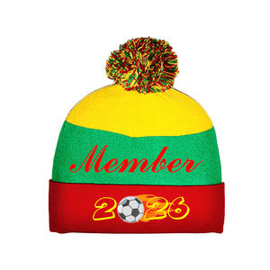 Équipe de football personnalisée Jacquard <span class=keywords><strong>Maurice</strong></span> Drapeau Supporter Chapeaux Événement sportif mondial Bonnets Rugby Football Club Cup Fan Bonnet tricoté - Product Image 2