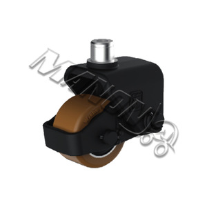 Wicka Electric Forklift Caster Wheel Polyurethane Firm Tread Ball Bearing <b>Swivel</b> With Brake Round Bore 2.0 Mm Top <b>Plate</b> - Product Image 1