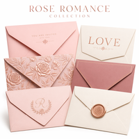 Ensemble d'enveloppes de luxe personnalisées avec sceau de cire et ruban pour invitations de mariage, cartes de vœux, événements et billets d'entrée – Papier Kraft sur mesure