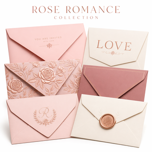 Juego de Sobres de Lujo Personalizados con Sello de Cera y Cinta para Invitaciones de Boda, Tarjetas de Felicitación y Admisión a Eventos - Product Image 1