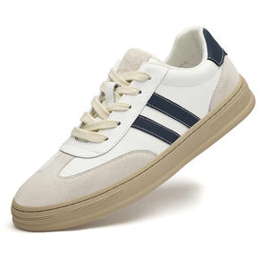 Men's New Large Size Quality Cowhide Mesh <b>Board</b> Shoes European Station Color-<b>matching</b> Contrast White Fashionable Casual Sneakers - Product Image 1