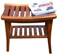 Organi sador de bano Teak Bambus Holz Dusch bank Sitz Bad Tritt hocker Set Eck dusch bank mit Ablage fach