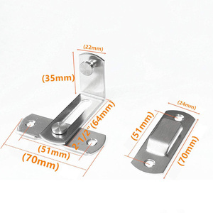 ตัวล็อคเฟอร์นิเจอร์โค้ง 90 องศา สแตนเลสขัดเงา แบบเลื่อน สำหรับเฟอร์นิเจอร์ บ้าน โรงแรม ป้องกันการโจรกรรม - Product Image 3