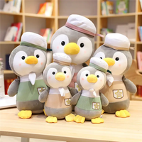 Peluches pingouins de dessin animé brodées, doublure en maille de coton PP doux, 25 cm, cadeau d'anniversaire ou de festival, logo personnalisable, directement de l'usine