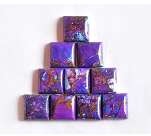 AMARA Cabujón de Cobre Turquesa Natural Morado de Forma Cuadrada con Reverso Plano, Gema Calibrada para Joyería, Anillos, Colgantes y Piedra de Nacimiento - Product Image 4