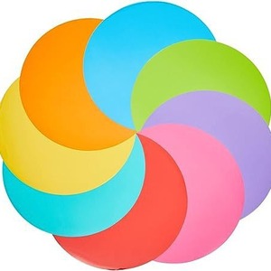 Autocollants adhésifs ronds colorés de 11 pouces, décorations murales amovibles pour chambre d'enfant, décoration de la maison, finition mate, motif uni - Product Image 1