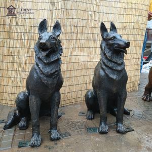 في الهواء الطلق العتيقة حديقة كبيرة الألمانية الراعي البرونزية تمثال على شكل كلب تمثال - Product Image 3