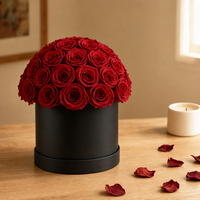 Luxe geconserveerde echte roos in een hoedendoos, eeuwige bloem zwart goud Valentijnsdag huwelijksjubileum cadeau groothandel aangepaste logo
