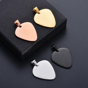 Pendentif Collier en Acier Inoxydable Vierge à Estamper, 4 Couleurs, Forme Plectre de Guitare, Bijoux Unisexe en Gros - Product Image 6