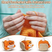 Mini fait à la main Crochet Positive tarte à la citrouille en peluche laine tricot Art déco automne Halloween Thanksgiving Ovrrame bureau à domicile intérieur