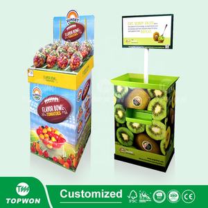 Estante de exhibición de venta al por menor de supermercado personalizado, soporte de exhibición emergente de cartón corrugado, soporte de exhibición de frutas y verduras - Product Image 4